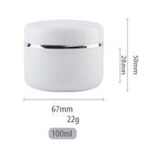 Empty Plastic  Makeup Jar Pot Refillable Sample bottles Travel Face Cream Lotion Cosmetic Container White20/30/50/100/150ML