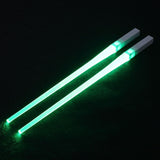 Creative 1 Pair LED Lightsaber Chopsticks Light Up Durable Lightweight Kitchen Dinning Room Party Portable Food Safe Tableware