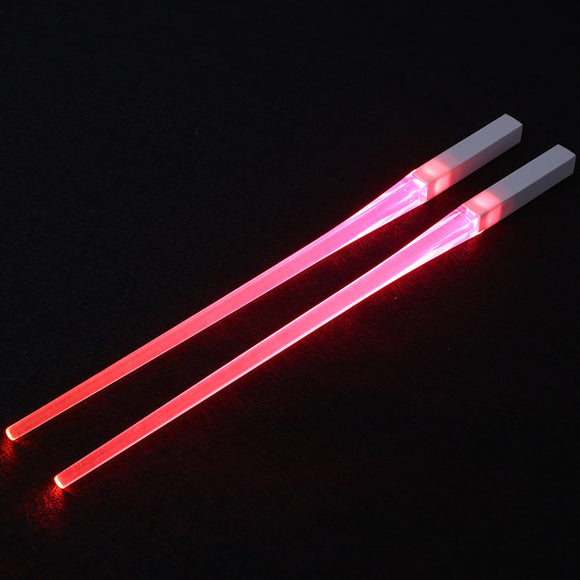 Creative 1 Pair LED Lightsaber Chopsticks Light Up Durable Lightweight Kitchen Dinning Room Party Portable Food Safe Tableware