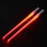 Creative 1 Pair LED Lightsaber Chopsticks Light Up Durable Lightweight Kitchen Dinning Room Party Portable Food Safe Tableware