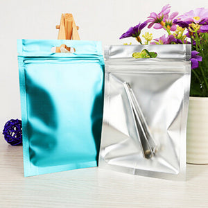 4 Colors Small Aluminum Foil Food Packaging Bag Heat Seal Foil Ziplock Bags Flat Zip Lock Package Bag Food Grade 8x13cm