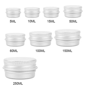 Small Empty Aluminium Cans Cosmetic Pot Jar Tin Container Box Screw Lid Craft Lot Box For Cosmetic Cream Makeup Cream Cans