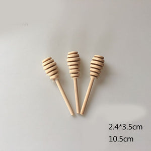 High Quality Mini Wooden Honey Stick Wood Stick Honey Stir Bar Mixing Handle Jar Spoon Honey Spoon Stick Honey Stirring Rod