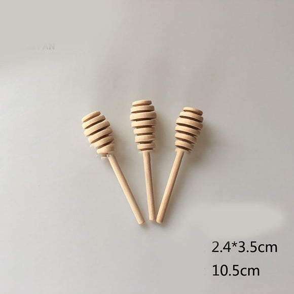 High Quality Mini Wooden Honey Stick Wood Stick Honey Stir Bar Mixing Handle Jar Spoon Honey Spoon Stick Honey Stirring Rod