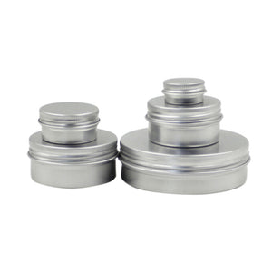 10/20/50ml Empty Aluminum Jars Refillable Cosmetic Bottle Ointment Cream Sample Packaging Containers Screw Cap