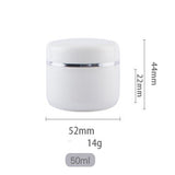 Empty Plastic  Makeup Jar Pot Refillable Sample bottles Travel Face Cream Lotion Cosmetic Container White20/30/50/100/150ML