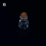 2.4cm 10 Shapes Mini Glass Bottles Key Chain Pendants Small Wishing Bottles With Cork Vial Arts Jars For Bracelets Gifts