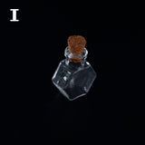 2.4cm 10 Shapes Mini Glass Bottles Key Chain Pendants Small Wishing Bottles With Cork Vial Arts Jars For Bracelets Gifts