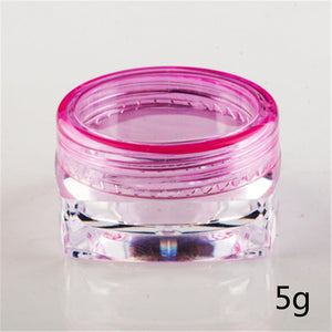 New Empty Cosmetic Jar Pot with purple cap Acrylic Eye shadow Makeup Face Cream Container Portable Travel Box Skin Care Lotion