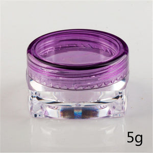 3/5g Empty Cosmetic Jar Pot with purple cap Acrylic Eye shadow Makeup Face Cream Container Portable Travel Box Skin Care Lotion