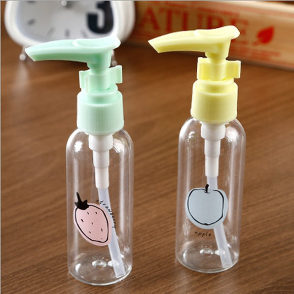 1PCS 60ml 100ml Travel Transparent Plastic Emulsion Refillable Bottles Atomizer Shampoo Cream Jar Send In Random Color