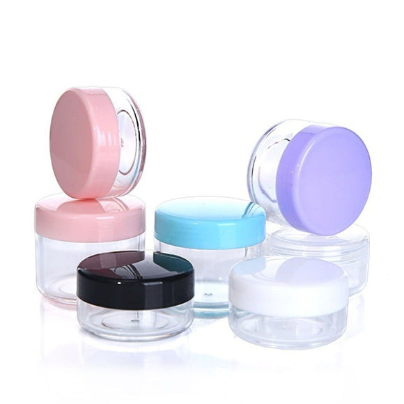 10g 15g 20g Cosmetics Jar Box Makeup Cream Nail Art Cosmetic Bead Storage Pot Container Round Bottle Portable Plastic Transparen