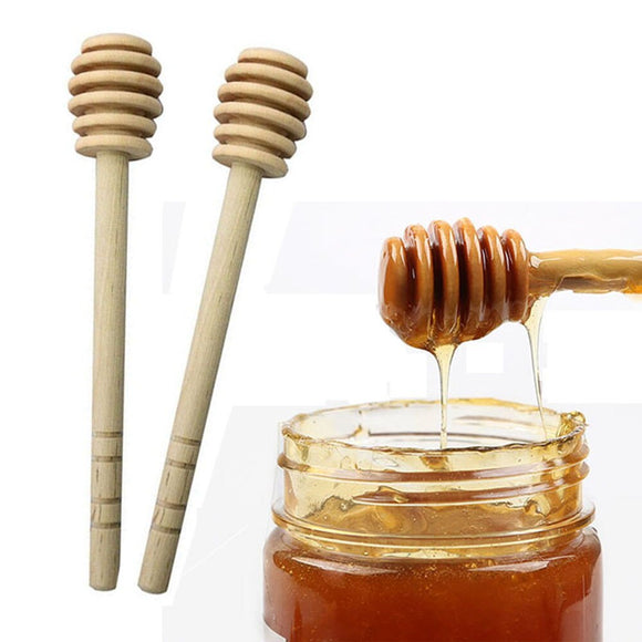 Hot Sale 1pcs Practical Honey Dipper Wooden Stick Spoon Mixing Handle Jar Honey Long 160mm Stick Supplies Honey Kitchen Tools