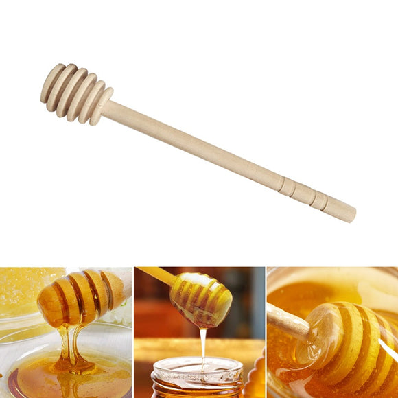 Practical Long Handle Honey Stir Bar Mixing Handle Jar Spoon Wood Dipper Honey Stick Supplies Honey Kitchen Tools