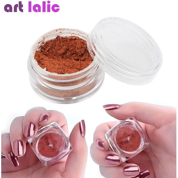 2g/Box Shinning Rose Gold Nail Mirror Powder Nails Glitter Chrome Powder Nail Art Manicure Decoration Beauty Tools Hot