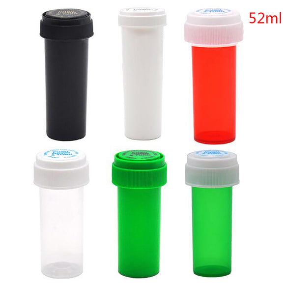 Travel Pill Case Plastic Push Down Turn Vial Container Weed Storage Stash Jar Pill Bottle Case Herb Box Pill Box Random