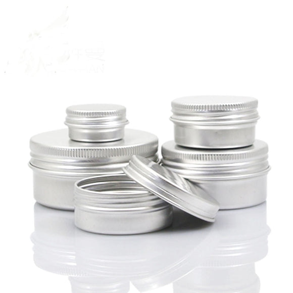 5g-100g Empty Aluminum Jars Refillable Cosmetic Bottle Ointment Cream Sample Packaging Containers Screw Cap