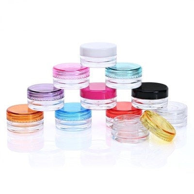 10PCS 5g Round Refillable Bottles Transparent Plastic Cosmetic Pot Empty Jar Box Nail Art Bead Storage Makeup Cream Container