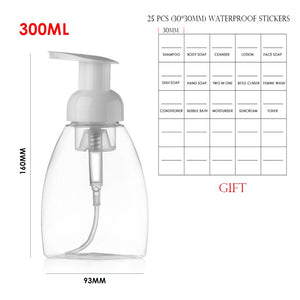 30/60/100/300ml Liquid Soap Foam Refillable Bottles Foaming Bottle Jar PET Travel Clear Squeezed Hand Sanitizer Dispenser Bottle