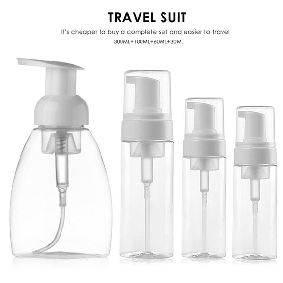 30/60/100/150/300ml Clear Empty Cosmetic Refillable Pump Bottle Soap Foaming Dispenser Cream Lotion Liquid Bottle With Stickers