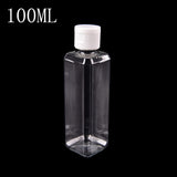 Hot 1/2pcs 100ml Clear Flip Empty Bottles Cap Refillable Bottle Transparent Makeup Liquid Cosmetic Jar Small Simple Container