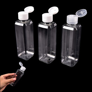 Cute 100ml Clear Flip Top Cap Refillable Bottle Transparent Small Simple Empty Bottles Container Makeup Liquid Cosmetic Jar 1pcs