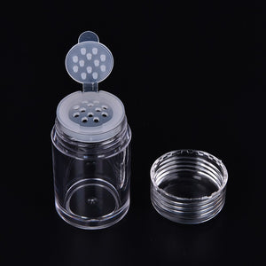 10g Plastic Empty Loose Powder Pot With Sieve Cosmetic Makeup Jar Container Handheld Portable Sifter With Clear Cap