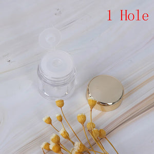 5ml Plastic Empty Loose Powder Pot With Sieve Cosmetic Makeup Jar Container Handheld Portable Sifter With Black Cap