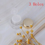 5ml Plastic Empty Loose Powder Pot With Sieve Cosmetic Makeup Jar Container Handheld Portable Sifter With Black Cap