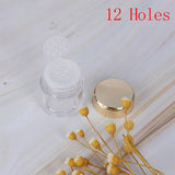 5ml Plastic Empty Loose Powder Pot With Sieve Cosmetic Makeup Jar Container Handheld Portable Sifter With Black Cap