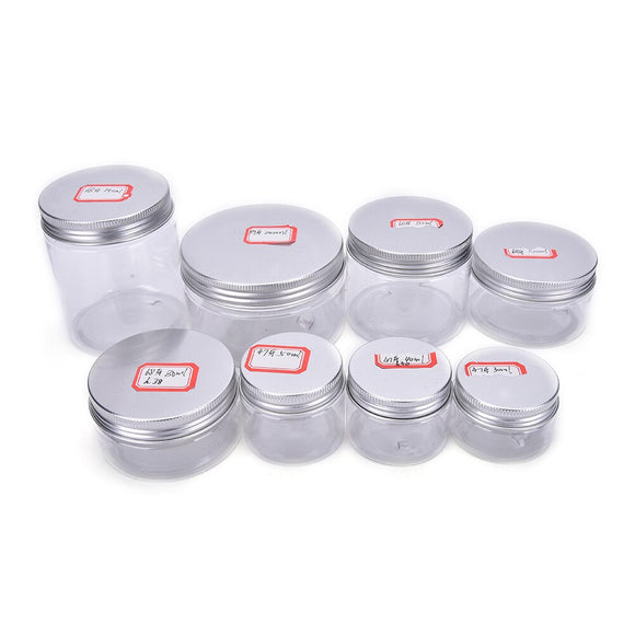 30-250ML Empty Cosmetic Jar Makeup Pot Box Nail Art Bead Container Transparent Plastic Round Storage Bottle