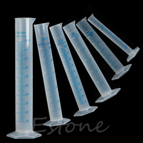 50ml Laboratory Liquid Trial Test Tube Jar Tool Plastic Measuring Graduated Cylinder New