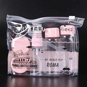 7 PCS/set Travel Cosmetic Empty Jar Pot Makeup Face Cream Container Bottle 3 Colors