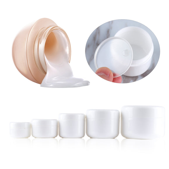 10Pcs 10g/20g/30/g/50g Plastic Empty Makeup Jar Pot Refillable Sample bottles Travel Face Cream Lotion Cosmetic Container White