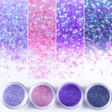 4 Jars Holographic Effect Nail Glitter Set For UV Gel Polish 10ml Fine Glitter Sparkles Acrylic Nail Art Glitter Manicure Dust