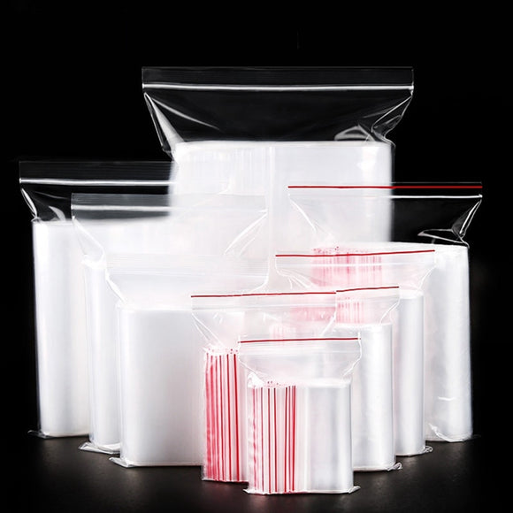 Wholesale 100Pcs Clear Ziplock Bags kitchen food Reclosable Vacuum Storage Bag Clear  Food Storage Package Jewelry packaging bag