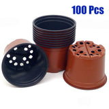 10/20/50/100PCS Flower Pot Plastic Nursery Pot Seedlings Flower Plant Container Garden Seed Planting Plant Growing Box Storage